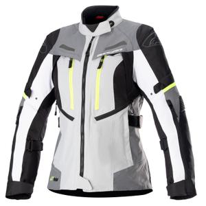 Alpinestars Stella Bogota PRO Drystar dame motorcykeljakke grå-sort-fluo gul