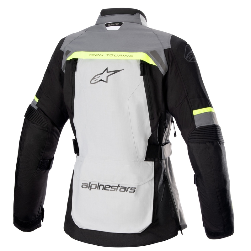 Alpinestars Stella Bogota PRO Drystar dame motorcykeljakke grå-sort-fluo gul