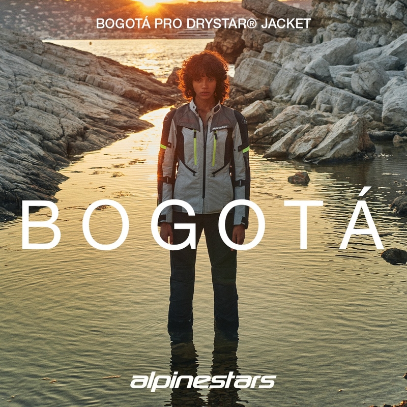 Alpinestars Stella Bogota PRO Drystar dame motorcykeljakke grå-sort-fluo gul