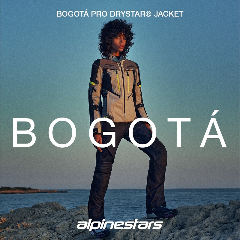 Alpinestars Stella Bogota PRO Drystar dame motorcykeljakke grå-sort-fluo gul