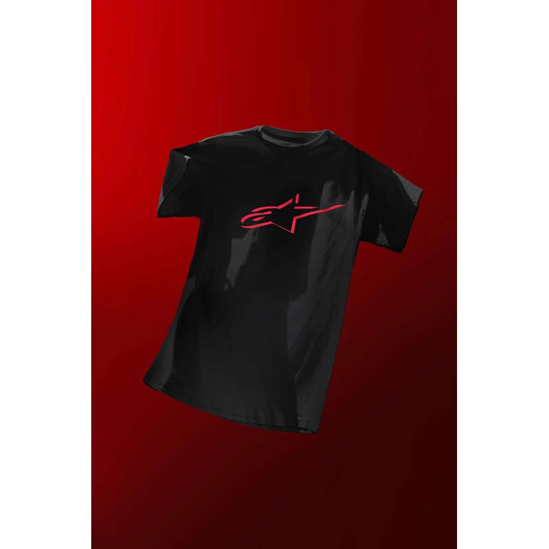 T-shirt Alpinestars Ageless Shadow CSF sort-rød