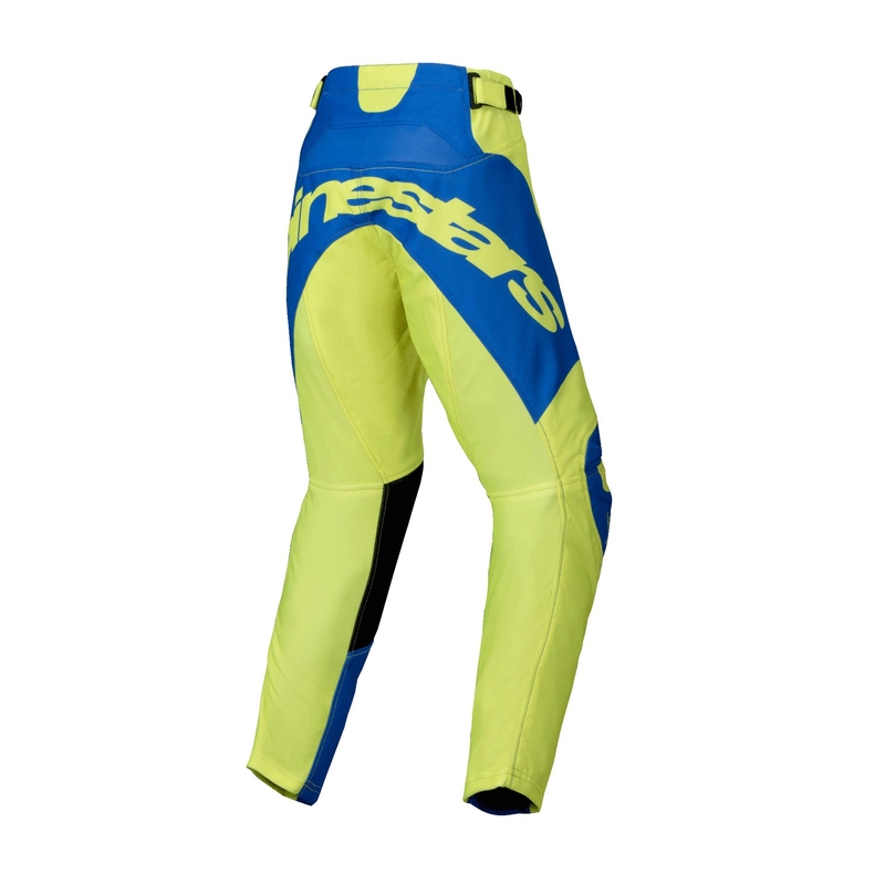 Alpinestars Racer Veil fluogul-blå motocrossbukser til børn