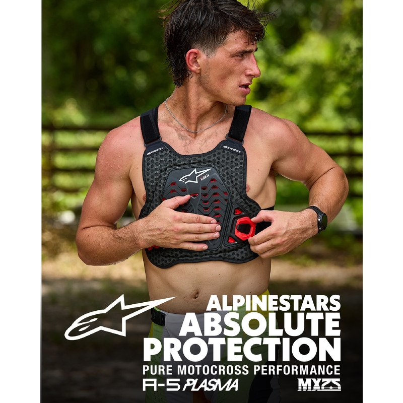 Alpinestars A-5 Plasma brystbeskytter sort-rød-hvid