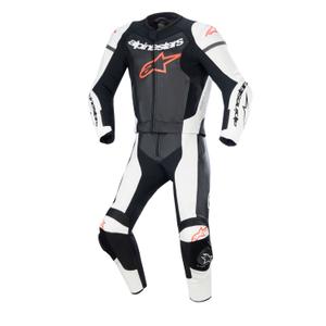 Alpinestars GP Force Lurv hvid-sort-fluoro rød todelt læderdragt