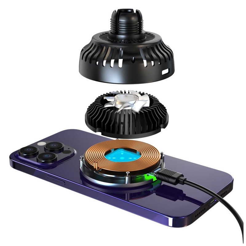 FIXED MagCool trådløs opladningsholder med aktiv køling med MagSafe-montering Sort 15W