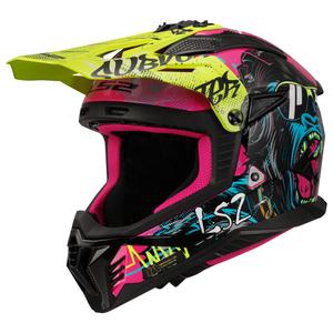 Motocrosshjelm LS2 MX708 Fast II Gorilla lilla-gul