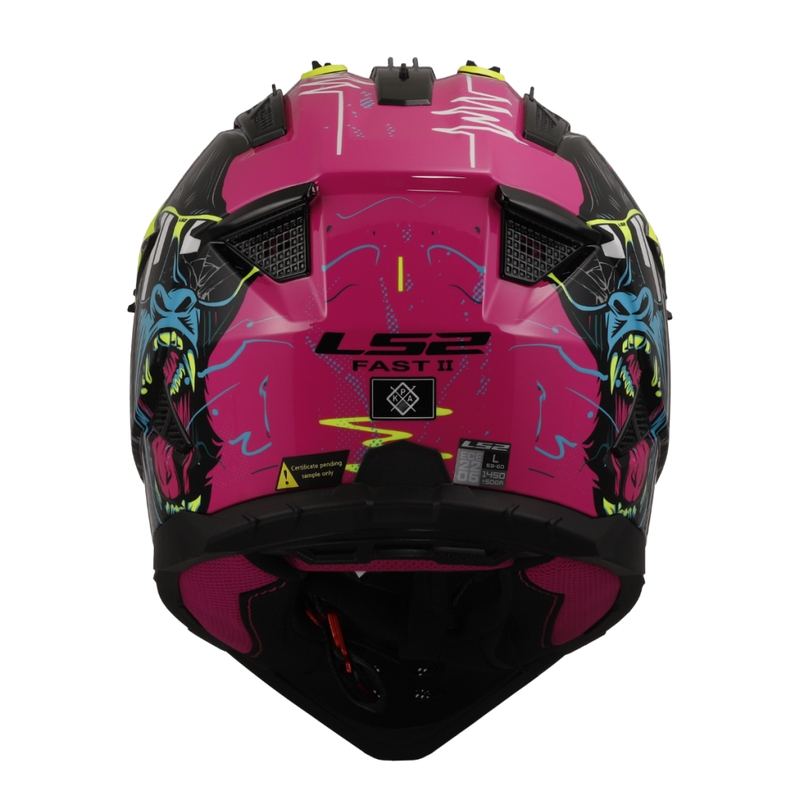 Motocrosshjelm LS2 MX708 Fast II Gorilla lilla-gul