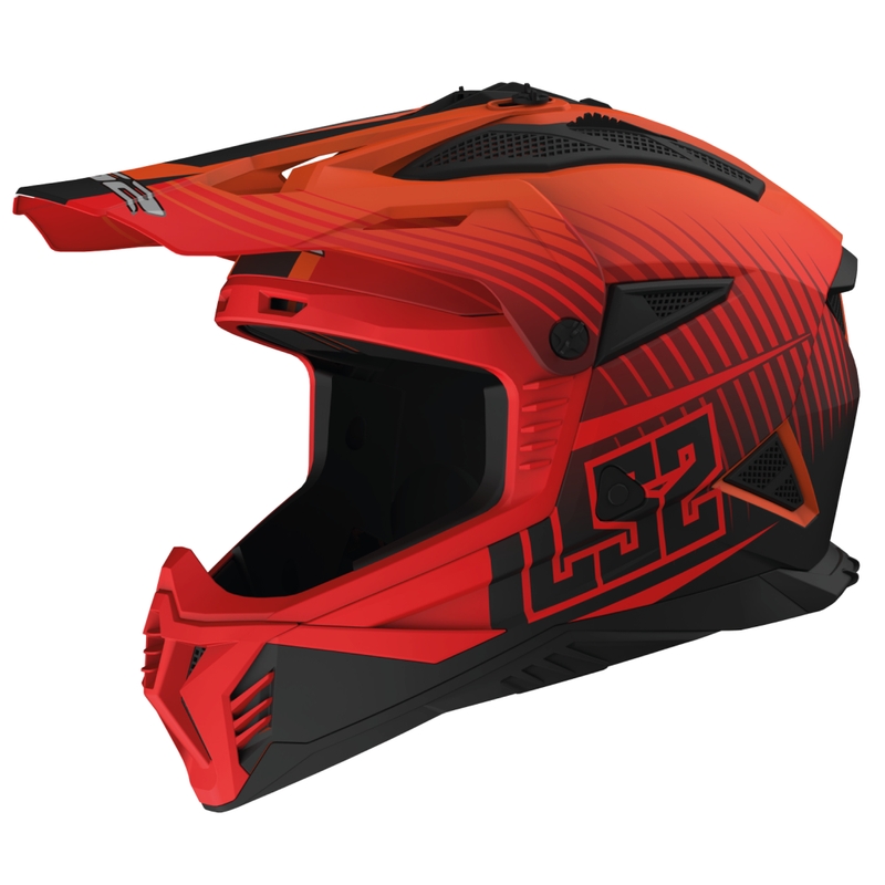 Motocrosshjelm LS2 MX708 Fast II Duck orange-rød