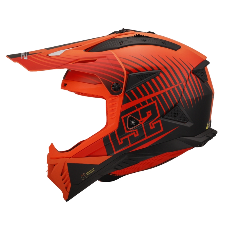 Motocrosshjelm LS2 MX708 Fast II Duck orange-rød