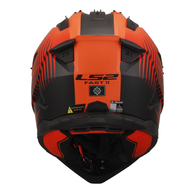 Motocrosshjelm LS2 MX708 Fast II Duck orange-rød