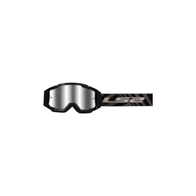 LS2 Charger PRO motocrossbrille sort med sølvfarvet plexi