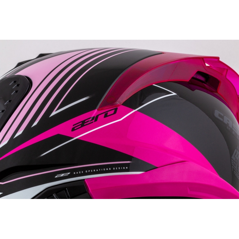 Cassida Aero Drome sort-pink-hvid integreret motorcykelhjelm