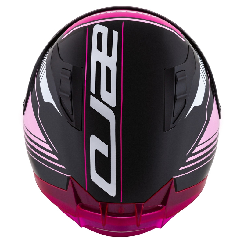 Cassida Aero Drome sort-pink-hvid integreret motorcykelhjelm