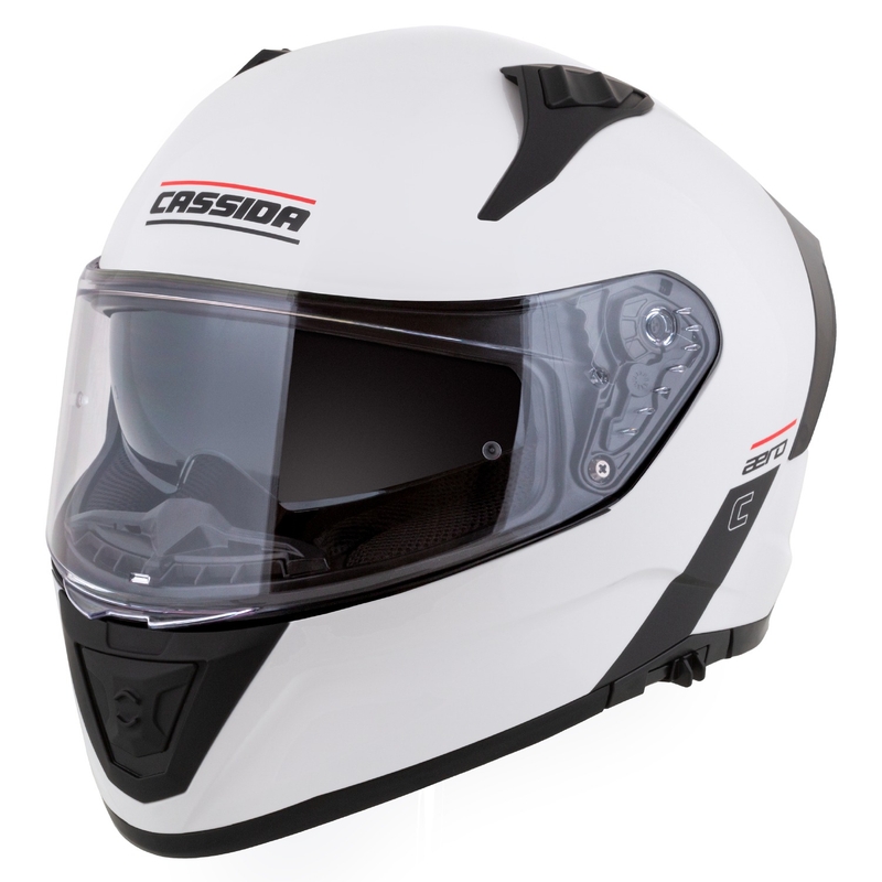 Cassida Aero integral motorcykelhjelm mat hvid-sort