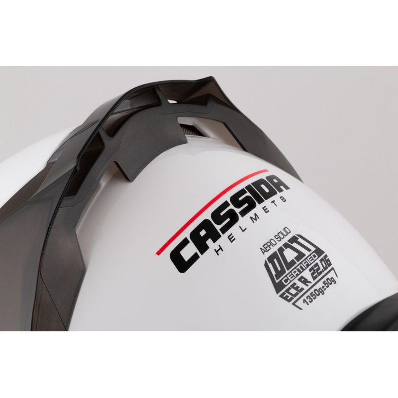Cassida Aero integral motorcykelhjelm mat hvid-sort