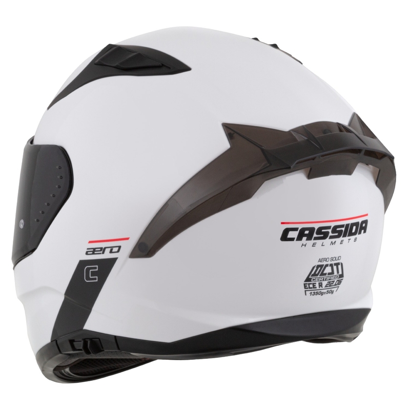 Cassida Aero integral motorcykelhjelm mat hvid-sort