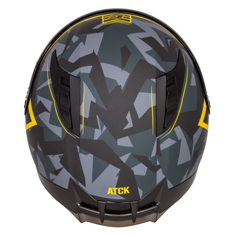 Integral motorcykelhjelm Cassida Aero camo grå-sort-fluogul