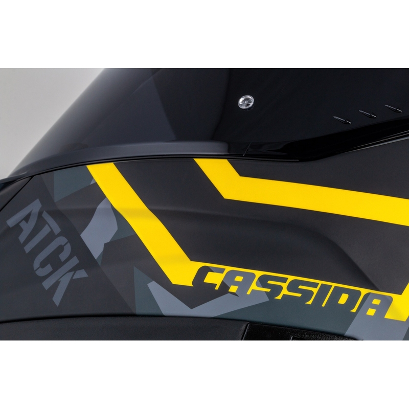 Integral motorcykelhjelm Cassida Aero camo grå-sort-fluogul