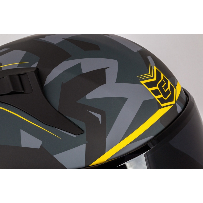 Integral motorcykelhjelm Cassida Aero camo grå-sort-fluogul