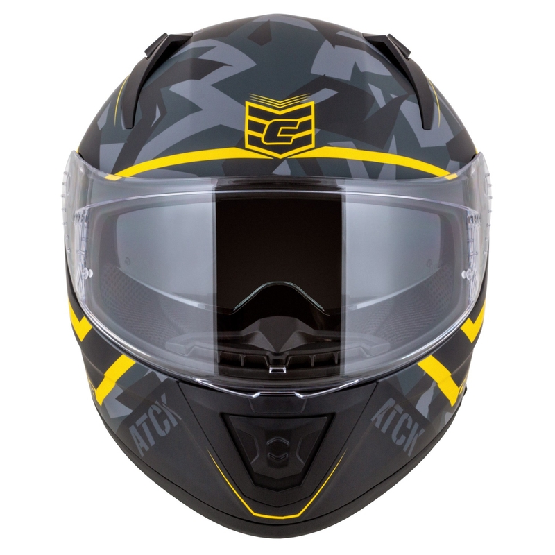 Integral motorcykelhjelm Cassida Aero camo grå-sort-fluogul