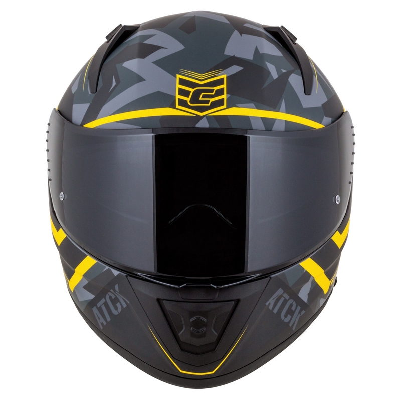 Integral motorcykelhjelm Cassida Aero camo grå-sort-fluogul