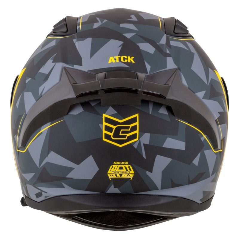 Integral motorcykelhjelm Cassida Aero camo grå-sort-fluogul