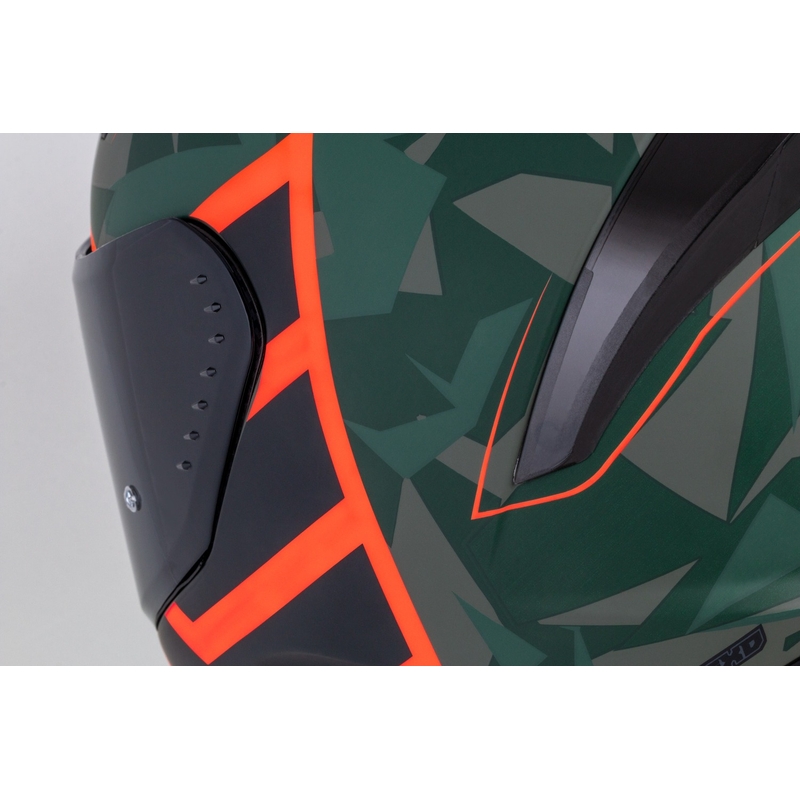 Cassida Aero ATCK camo grøn-sort-grå-orange integreret motorcykelhjelm