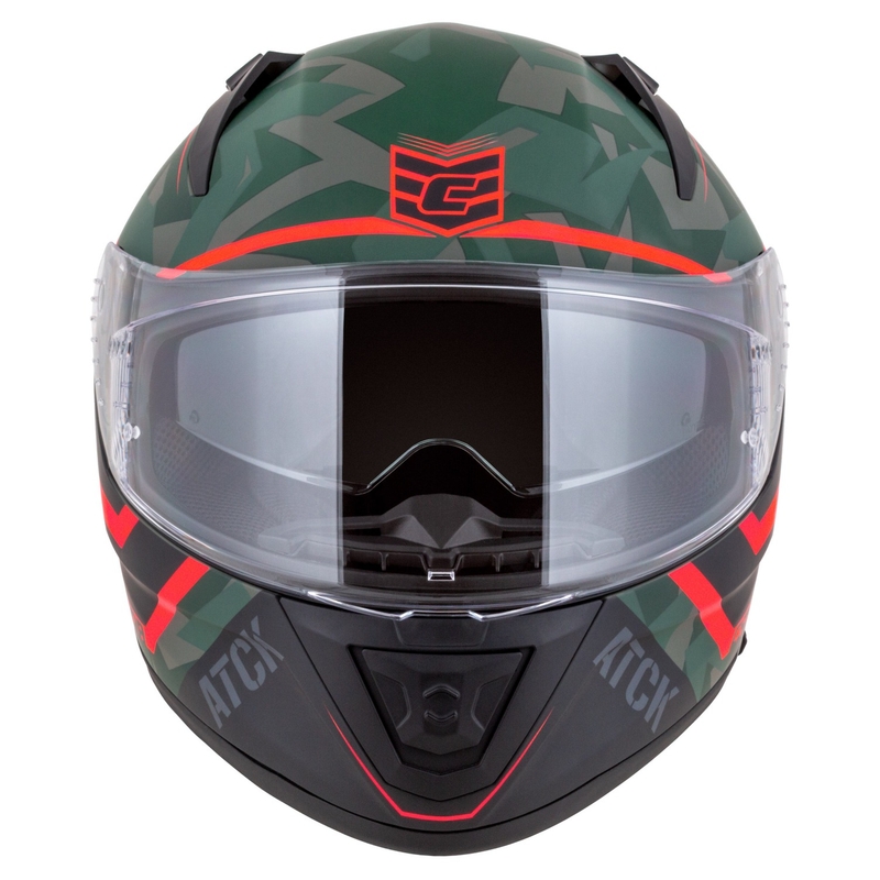 Cassida Aero ATCK camo grøn-sort-grå-orange integreret motorcykelhjelm