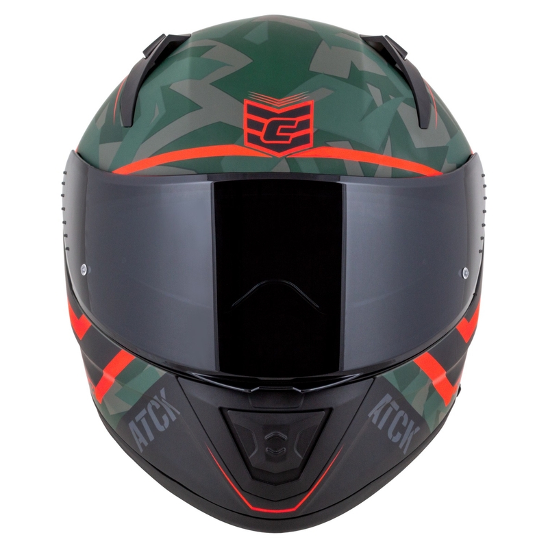Cassida Aero ATCK camo grøn-sort-grå-orange integreret motorcykelhjelm