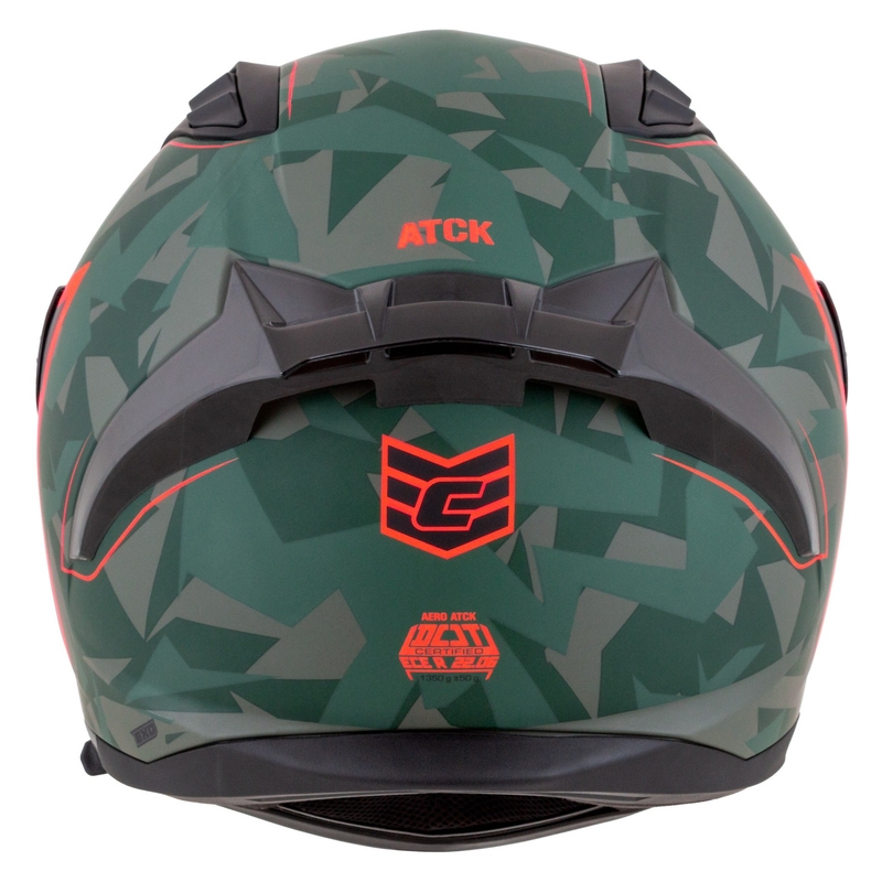 Cassida Aero ATCK camo grøn-sort-grå-orange integreret motorcykelhjelm