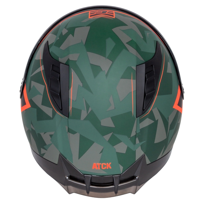 Cassida Aero ATCK camo grøn-sort-grå-orange integreret motorcykelhjelm