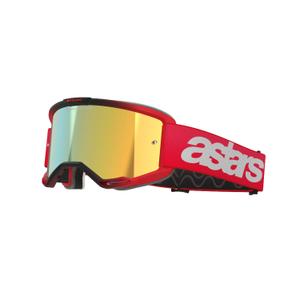 Alpinestars Vision 5 Blaze motocrossbrille rød med spejlende guldplexi
