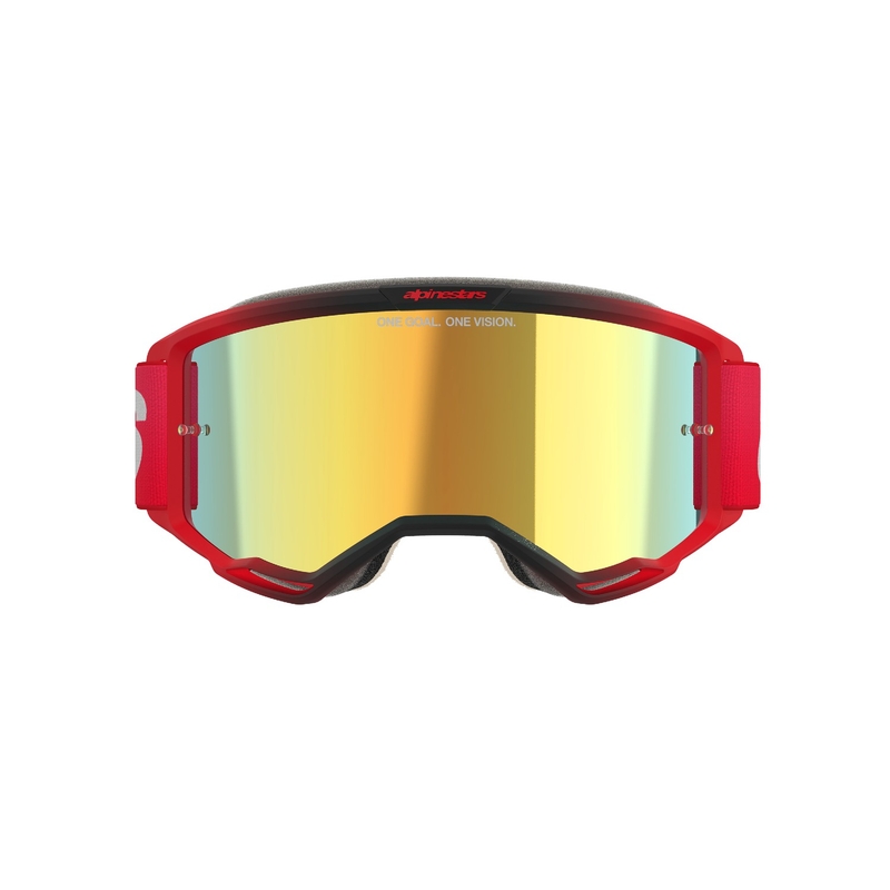 Alpinestars Vision 5 Blaze motocrossbrille rød med spejlende guldplexi