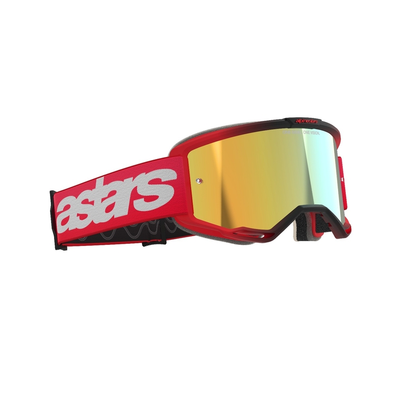 Alpinestars Vision 5 Blaze motocrossbrille rød med spejlende guldplexi