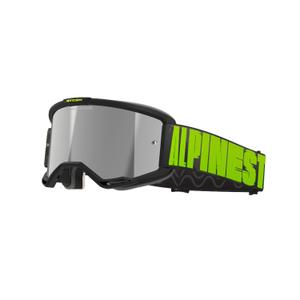 Alpinestars Vision 5 Hollow grå-fluogule motocrossbriller med spejlende sølvplexi