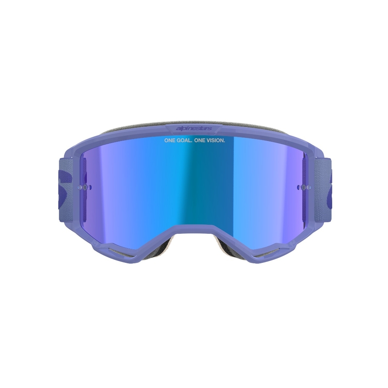 Alpinestars Vision 5 Wordmark motocrossbriller lilla med spejlblank blå plexi