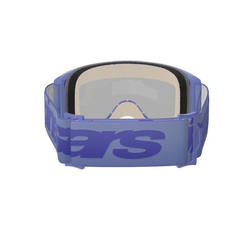 Alpinestars Vision 5 Wordmark motocrossbriller lilla med spejlblank blå plexi