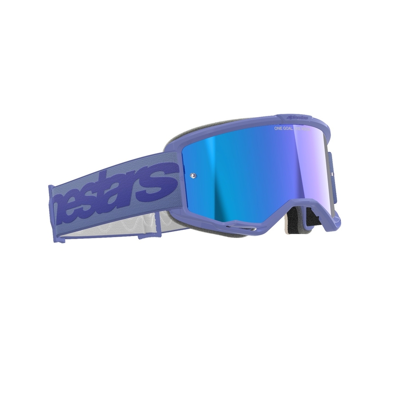 Alpinestars Vision 5 Wordmark motocrossbriller lilla med spejlblank blå plexi