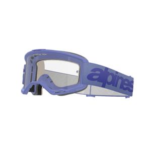 Alpinestars Vision 5 Wordmark motocrossbriller lilla med klar plexi