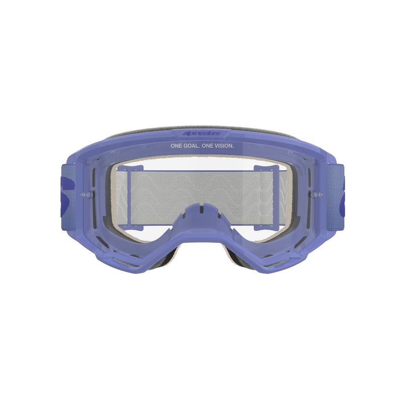 Alpinestars Vision 5 Wordmark motocrossbriller lilla med klar plexi