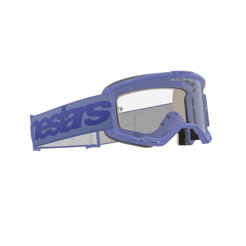 Alpinestars Vision 5 Wordmark motocrossbriller lilla med klar plexi