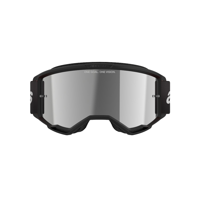 Alpinestars Vision 3 Wordmark motocrossbrille sort med spejlende sølvplexi