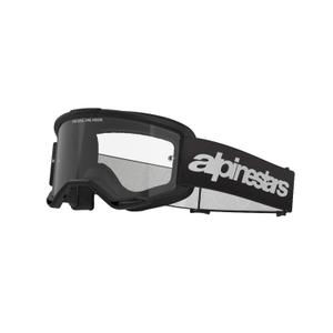 Alpinestars Vision 3 Wordmark motocrossbriller sort med klar plexi