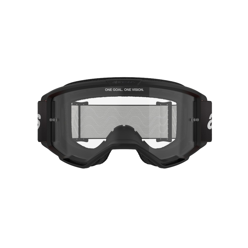 Alpinestars Vision 3 Wordmark motocrossbriller sort med klar plexi