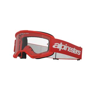 Alpinestars Vision 3 Wordmark røde motocrossbriller med klart plexi