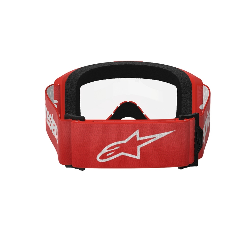 Alpinestars Vision 3 Wordmark røde motocrossbriller med klart plexi