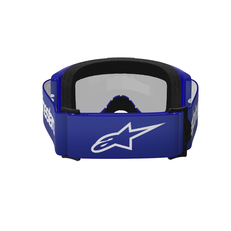 Alpinestars Vision 3 Wordmark motocrossbriller blå med spejlblank sølvlinse