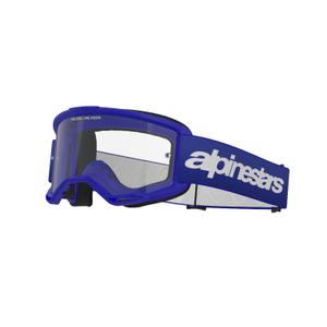 Alpinestars Vision 3 Wordmark motocrossbriller blå med klar plexi