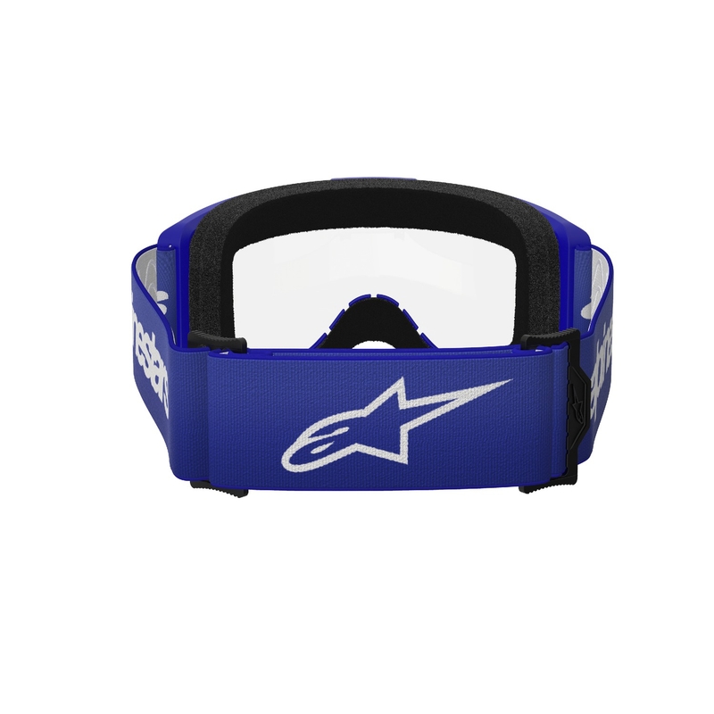 Alpinestars Vision 3 Wordmark motocrossbriller blå med klar plexi