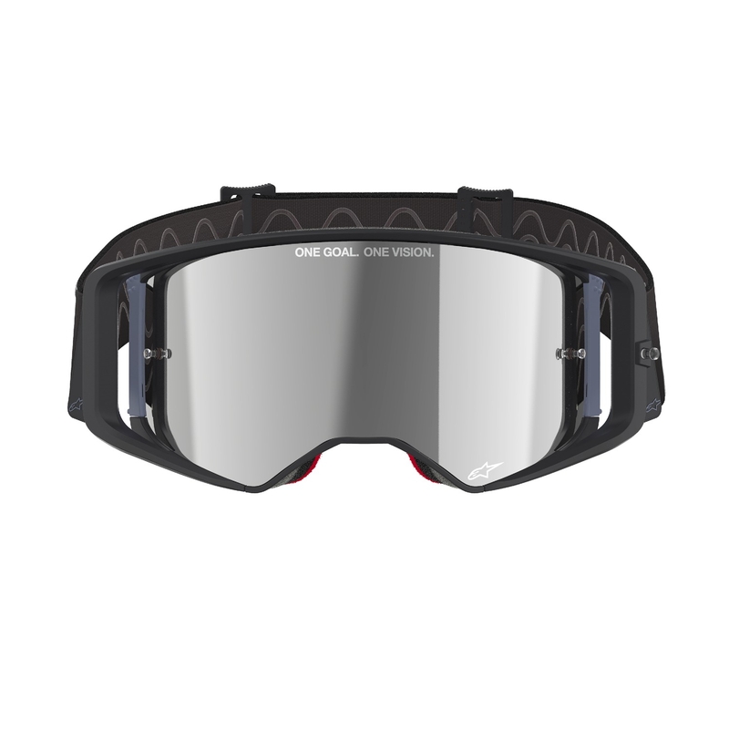 Alpinestars Supertech Corp Motocross Goggles sort og grå med sølvfarvet linse